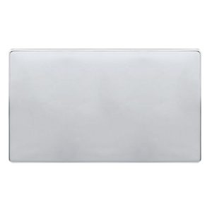 CLICK DEFINITY COMPLETE 2 GANG BLANK PLATE - POLISHED CHROME COVER PLATE