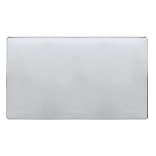 CLICK DEFINITY COMPLETE 2 GANG BLANK PLATE - POLISHED CHROME COVER PLATE