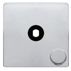 CLICK DEFINITY COMPLETE 1 GANG UNFURNISHED DIMMER PLATE & KNOBS - POLISHED CHROME