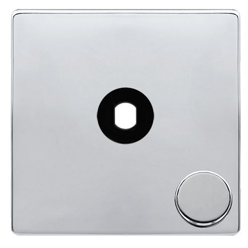 CLICK DEFINITY COMPLETE 1 GANG UNFURNISHED DIMMER PLATE & KNOBS - POLISHED CHROME