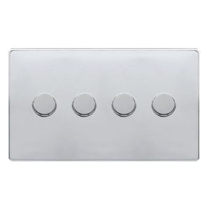 CLICK DEFINITY COMPLETE 4 GANG 2 WAY 100W DIMMER SWITCH - POLISHED CHROME