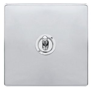 CLICK DEFINITY COMPLETE 10AX 1 GANG 2 WAY TOGGLE SWITCH - POLISHED CHROME