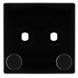 CLICK DEFINITY COMPLETE 2 GANG UNFURNISHED DIMMER PLATE & KNOBS - METAL BLACK