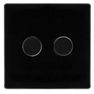 CLICK DEFINITY COMPLETE 2 GANG 2 WAY 100W DIMMER SWITCH - METAL BLACK