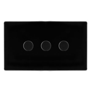CLICK DEFINITY COMPLETE 3 GANG 2 WAY 100W DIMMER SWITCH - METAL BLACK