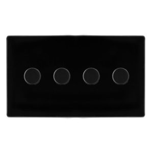 CLICK DEFINITY COMPLETE 4 GANG 2 WAY 100W DIMMER SWITCH - METAL BLACK