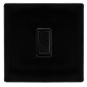 CLICK DEFINITY COMPLETE 20A DOUBLE POLE SWITCH - METAL BLACK COVER PLATE - BLACK INSERT