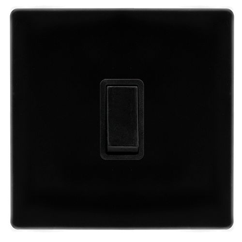 CLICK DEFINITY COMPLETE 20A DOUBLE POLE SWITCH - METAL BLACK COVER PLATE - BLACK INSERT