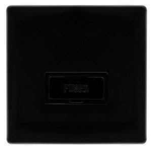 CLICK DEFINITY COMPLETE 13A FUSED CONNECTION UNIT - METAL BLACK COVER PLATE - BLACK INSERT