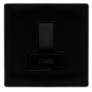 CLICK DEFINITY COMPLETE 13A SWITCHED FUSED CONNECTION UNIT - METAL BLACK COVER PLATE - BLACK INSERT