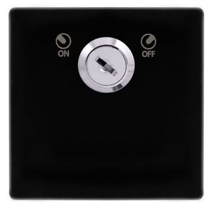CLICK DEFINITY COMPLETE 20A DOUBLE POLE KEY LOCKABLE SWITCH - METAL BLACK COVER PLATE