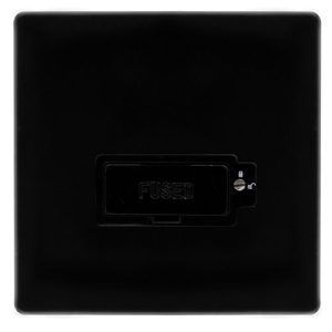 CLICK DEFINITY COMPLETE 13A LOCKABLE  FUSED CONNECTION UNIT - METAL BLACK COVER PLATE - BLACK INSERT