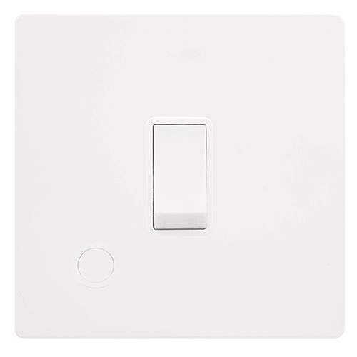 CLICK DEFINITY COMPLETE 20A DOUBLE POLE SWITCH WITH FLEX OUTLET - METAL WHITE COVER PLATE - POLAR WHITE INSERT