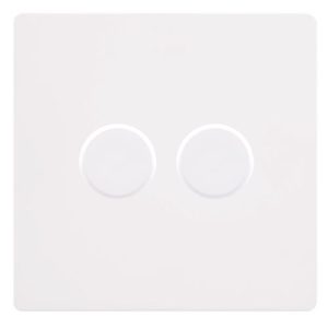 CLICK DEFINITY COMPLETE 2 GANG 2 WAY 100W DIMMER SWITCH - METAL WHITE