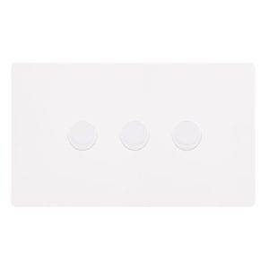CLICK DEFINITY COMPLETE 3 GANG 2 WAY 100W DIMMER SWITCH - METAL WHITE