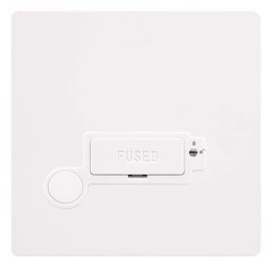 CLICK DEFINITY COMPLETE 13A LOCKABLE CONNECTION UNIT WITH OPTIONAL FLEX OUTLET - METAL WHITE COVER PLATE - POLAR WHITE INSERT