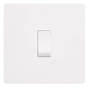 CLICK DEFINITY COMPLETE 20A DOUBLE POLE SWITCH - METAL WHITE COVER PLATE - POLAR WHITE INSERT