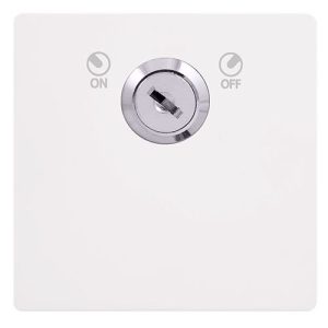 CLICK DEFINITY COMPLETE 20A DOUBLE POLE KEY LOCKABLE SWITCH - METAL WHITE COVER PLATE