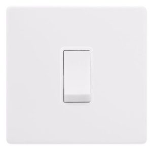 CLICK DEFINITY COMPLETE 10AX INGOT 1 GANG 2 WAY SWITCH - POLAR WHITE COVER PLATE - POLAR WHITE INSERT