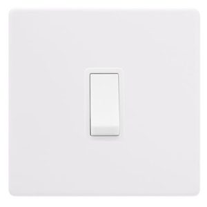 CLICK DEFINITY COMPLETE 10AX INGOT 1 GANG INTERMEDIATE SWITCH - POLAR WHITE COVER PLATE - POLAR WHITE INSERT