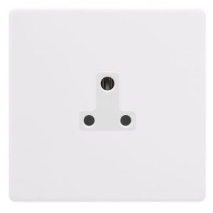 CLICK DEFINITY COMPLETE 2A ROUND PIN SOCKET - POLAR WHITE COVER PLATE - POLAR WHITE INSERT