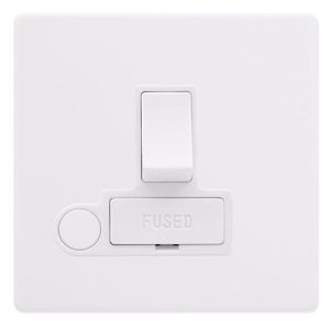 CLICK DEFINITY COMPLETE 13A SWITCHED FUSED CONNECTION UNIT WITH OPTIONAL FLEX OUTLET - POLAR WHITE COVER PLATE - POLAR WHITE INSERT