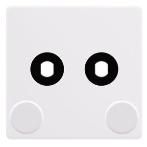 CLICK DEFINITY COMPLETE 2 GANG UNFURNISHED DIMMER PLATE & KNOBS - POLAR WHITE