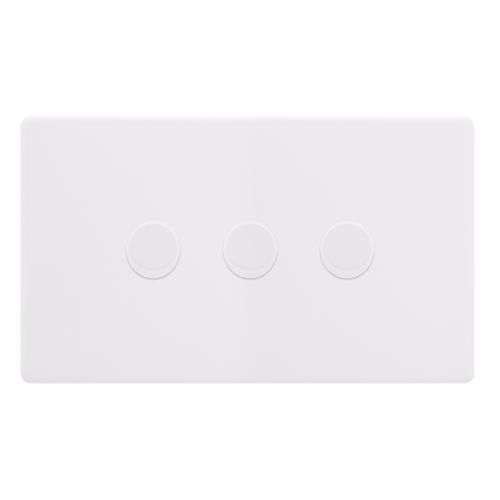 CLICK DEFINITY COMPLETE 3 GANG 2 WAY 100W DIMMER SWITCH - POLAR WHITE