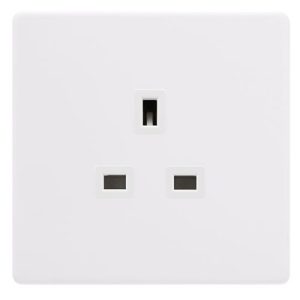 CLICK DEFINITY COMPLETE 13A 1 GANG UNSWITCHED SOCKET - POLAR WHITE COVER PLATE - POLAR WHITE INSERT