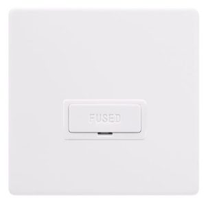 CLICK DEFINITY COMPLETE 13A FUSED CONNECTION UNIT - POLAR WHITE COVER PLATE - POLAR WHITE INSERT