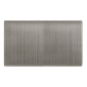 CLICK DEFINITY COMPLETE 2 GANG BLANK PLATE - STAINLESS STEEL COVER PLATE