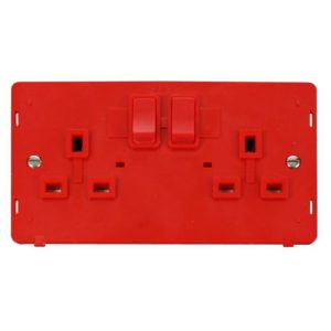 CLICK DEFINITY INSERT RED 2G 13A DP SWITCH SOCKET INSERT RED