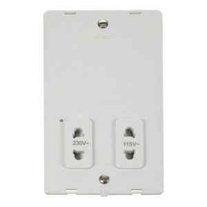 CLICK DEFINITY INSERT POLAR WHITE 115V/230V SHAVER SOCKET INSERT WHITE