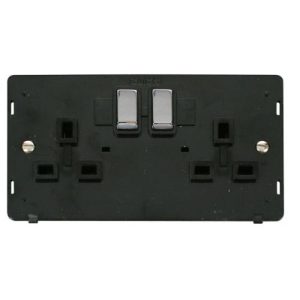 CLICK DEFINITY INSERT INGOT POLISHED CHROME CH ING 2G 13A DP SWITCH SOCKET INSERT BLACK