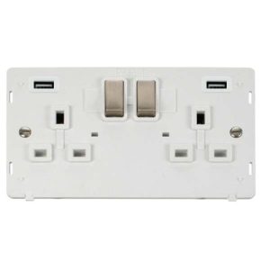 CLICK DEFINITY INSERT INGOT BRUSHED STAINLESS 2G SOCKET USB 4.2A SIN