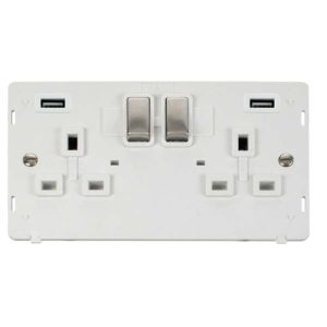 CLICK DEFINITY INSERT INGOT STAINLESS STEEL 2G SOCKET USB 4.2A SIN