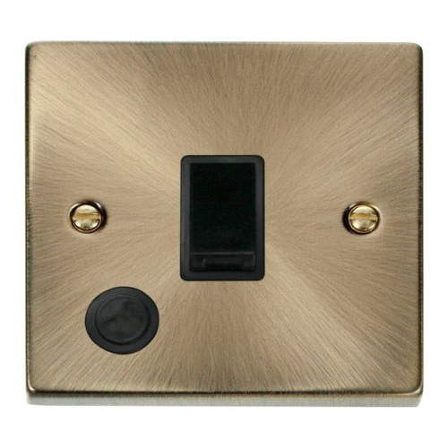 CLICK DECO VICTORIAN ANTIQUE BRASS VP ANT/BR 20A 1-GANG DP SWITCH + FLEX OUTLET BLACK