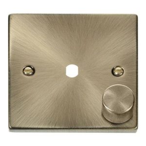 CLICK DECO VICTORIAN ANTIQUE BRASS 1-GANG DIMMER PLATE & KNOBS