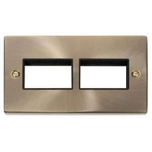 CLICK MINIGRID 6-GANG PLATES 2G PLATE(3 + 3)SW APER