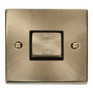 CLICK DECO VICTORIAN ANTIQUE BRASS 10A 1-GANG 3 POLE INGOT SW