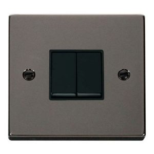 CLICK DECO VICTORIAN BLACK NICKEL VPBK/NICKEL 10A 2-GANG 2 WAY SWITCH BLACK