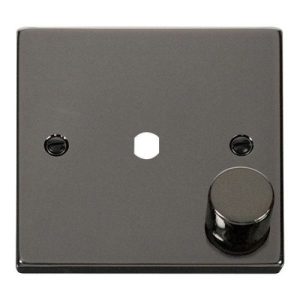 CLICK DECO VICTORIAN BLACK NICKEL VPBN 1-GANG DOUBLE DIMMER PLATE & KNOBS