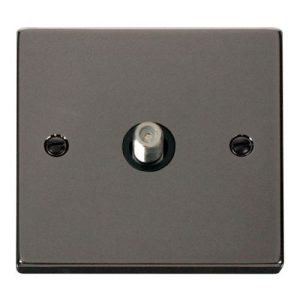 CLICK DECO VICTORIAN BLACK NICKEL VPBK/NICKEL 1-GANG SATELITE OUTLET BLACK
