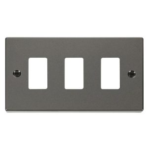 CLICK GRIDPRO DECO FRONTPLATES BLACK NICKEL GRIDPRO 3-GANG DECO PLATE BLACK NICKEL
