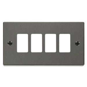 CLICK GRIDPRO DECO FRONTPLATES BLACK NICKEL GRIDPRO 4-GANG DECO PLATE BLACK NICKEL