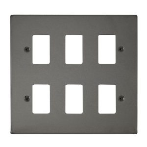 CLICK GRIDPRO DECO FRONTPLATES BLACK NICKEL GRIDPRO 6-GANG DECO PLATE BLACK NICKEL