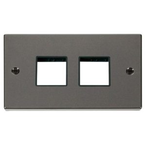 CLICK BLACK NICKLE MINIGRID 4-MODULE 2G SWITCH PLATE (2 + 2)