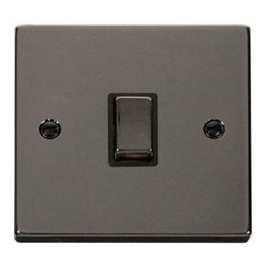 CLICK DECO VICTORIAN BLACK NICKEL INGOT 20A 1G DP SWITCH WITHOUT FLEX OUTLET