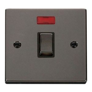 CLICK DECO VICTORIAN BLACK NICKEL INGOT 20A 1G DP SWITCH WITHOUT FLEX OUTLET + NEON