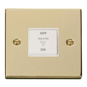 CLICK DECO VICTORIAN POLISHED BRASS 10A FAN ISOLATION SWITCH